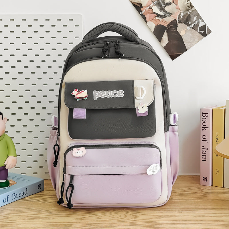Sac d'école simple et léger de grande capacité pour femmes