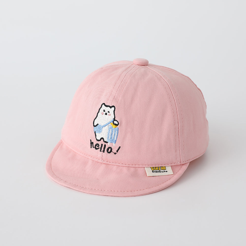 Base de caricature polaire brodée pour enfant Cute Casual Brimmed