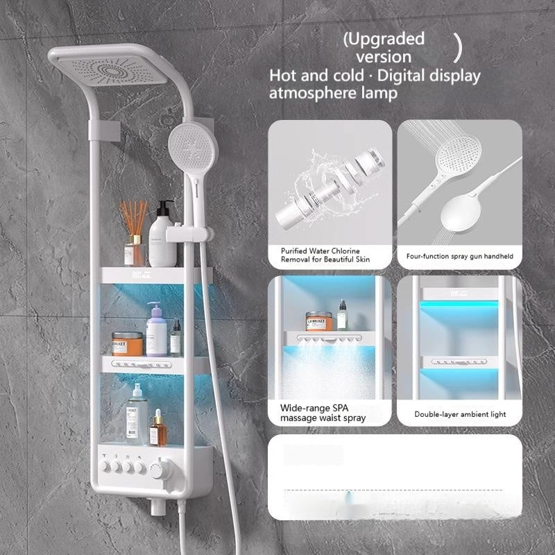 Thermostatique Digital-display Back Massager Salle de bain domestique Table de douche pour le bain et
