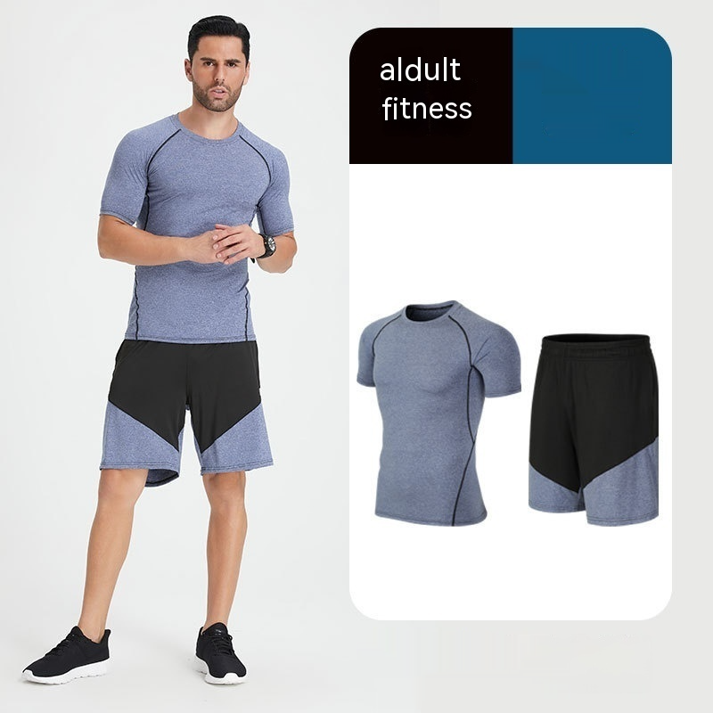 Fitness Suit Homme Running Night Running Sports Séchage rapide Cinq-pièces Foo