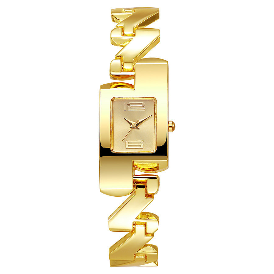Trendy Vintage Classic Golden Alliage jaune montre carrée