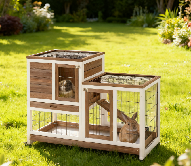 Lapin en bois Hutch Élevé Bunny Cage