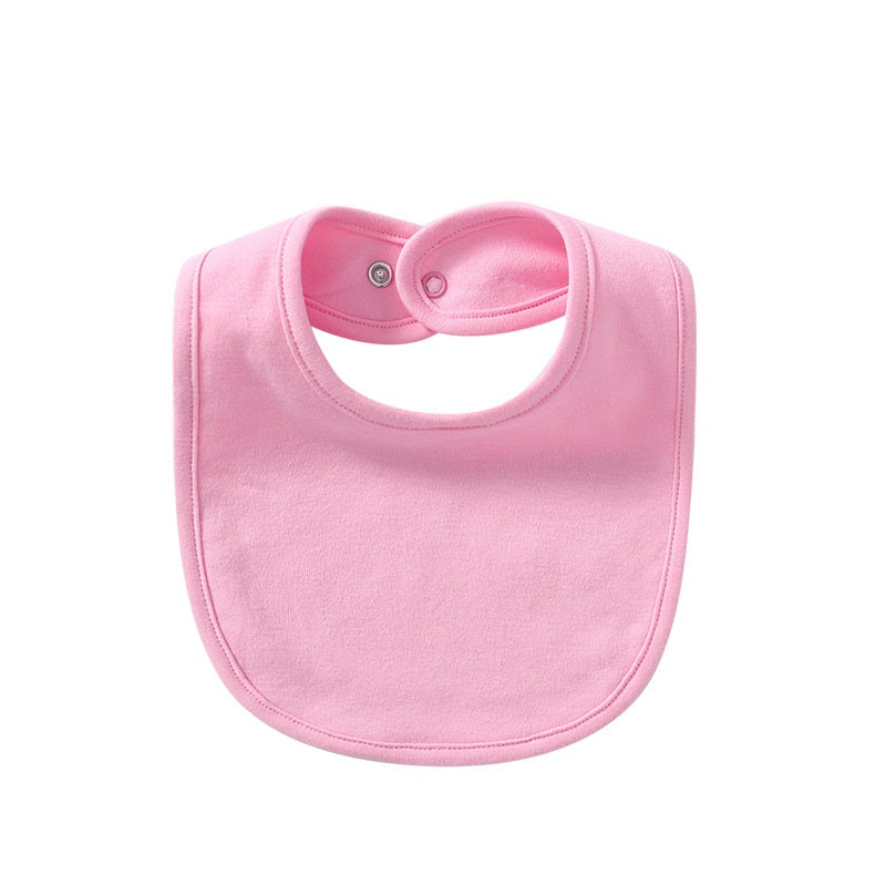 Bébé Produits Coton Bib de couleur solide avec boucle cachée Serviette Salive Multi-couleur En option