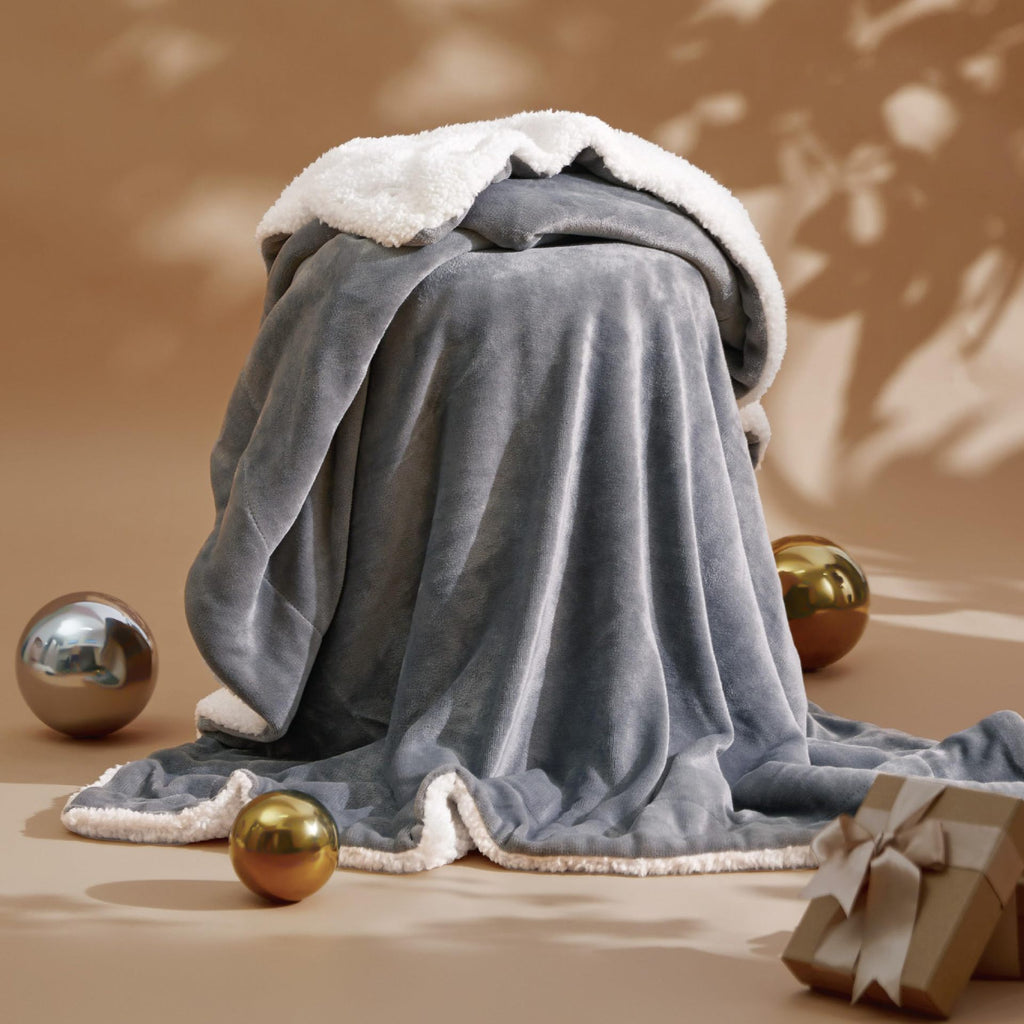 Couverture grand lit en peluche double face