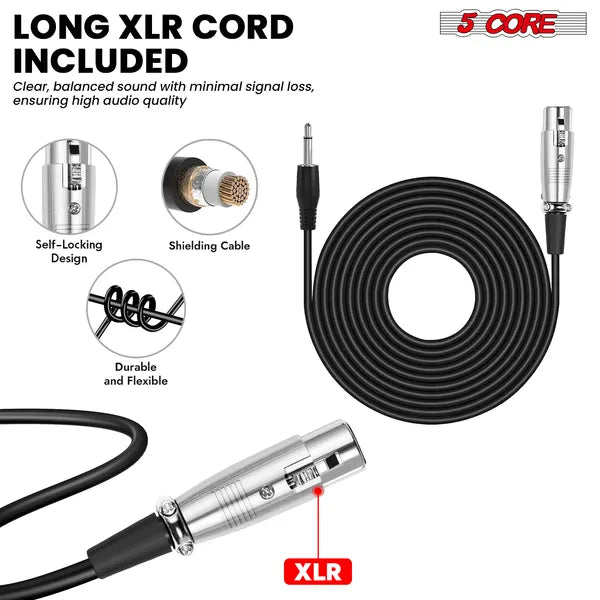 5 CORE XLR Dynamic Metal Mic Audio