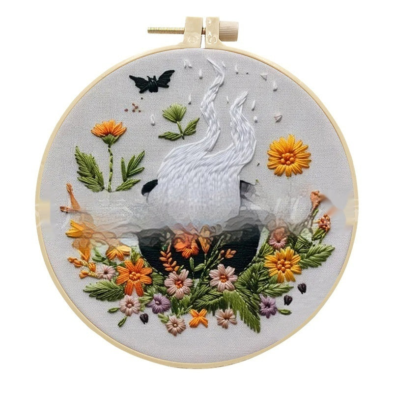 Broderie Crâne Motif Bat Broderie Matériel fait à la main