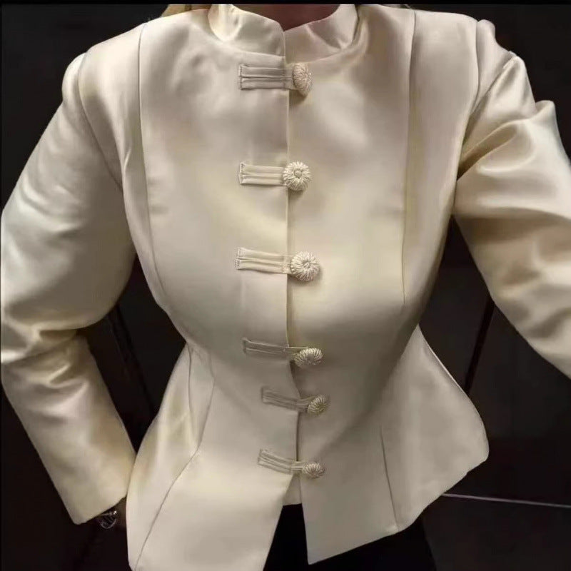Veste de cache-pierre de ressort polyvalente devant bouton