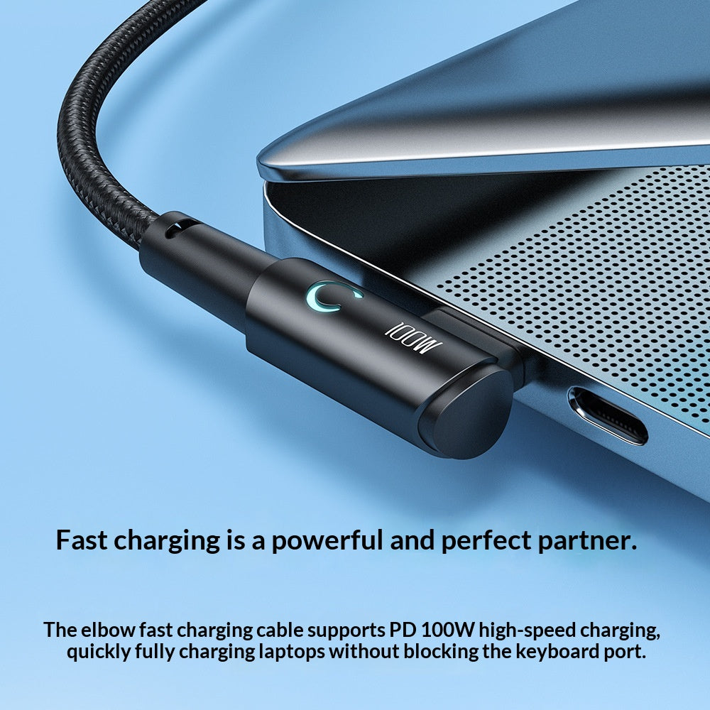 Câble de charge rapide de type C 100W avec pli lumineux pour données Et charger