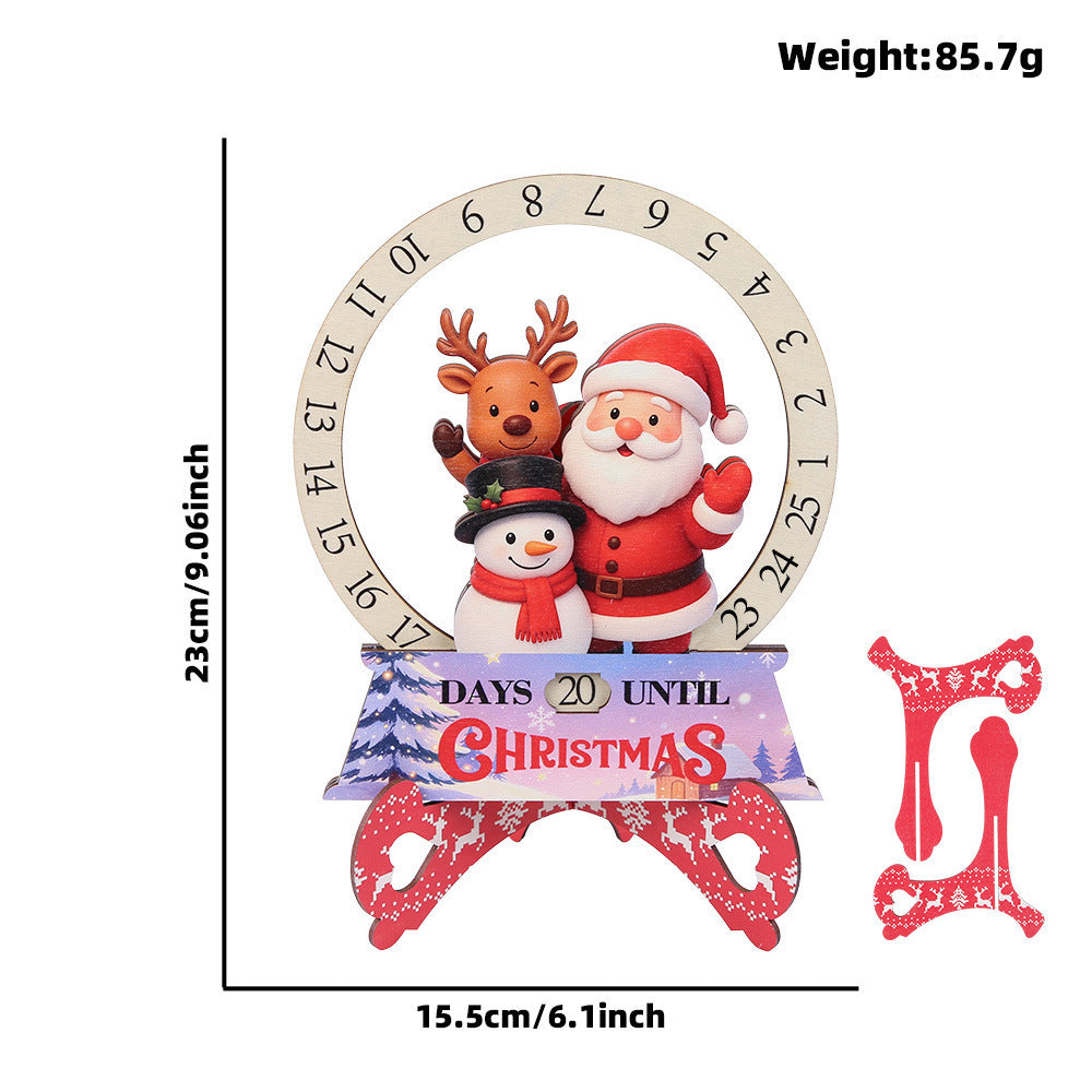 Créative Cartoon Countdown Christmas Wooden Tabletop Craft