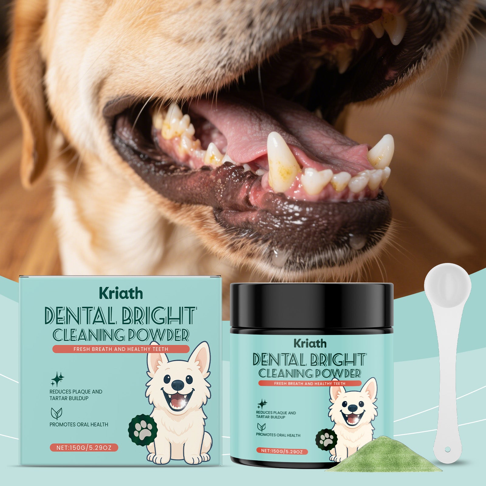 Poudre de nettoyage de dents de chien