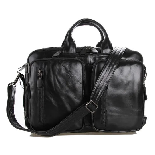 Sac en cuir importé de première couche multifonctionnel homme