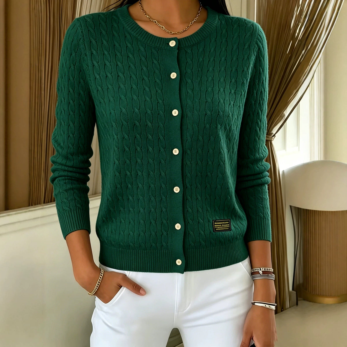 Women's long-sleeved button-up shirt