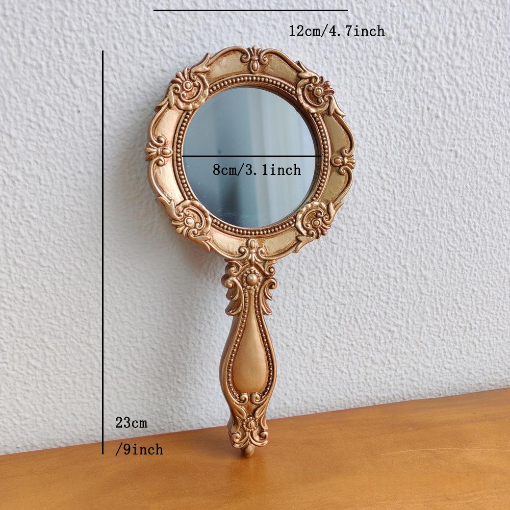 Rétro Résine Cosmétiques Poignée Miroir