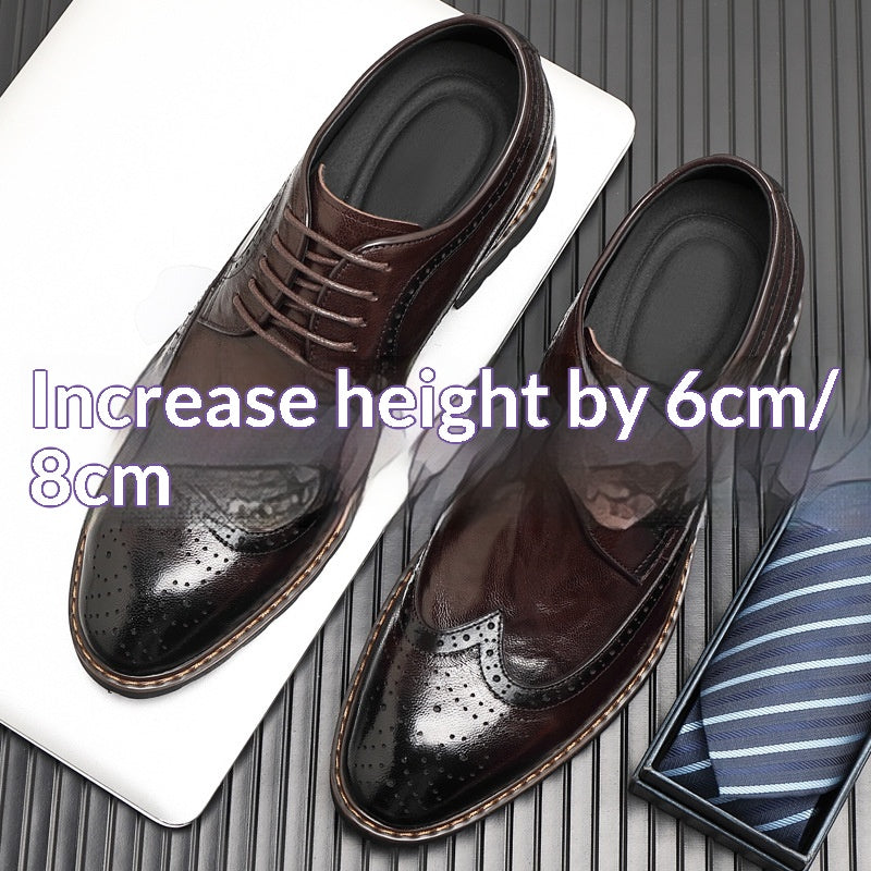 Bullock Homme 8cm Chaussures Derby en hausse de hauteur en style britannique