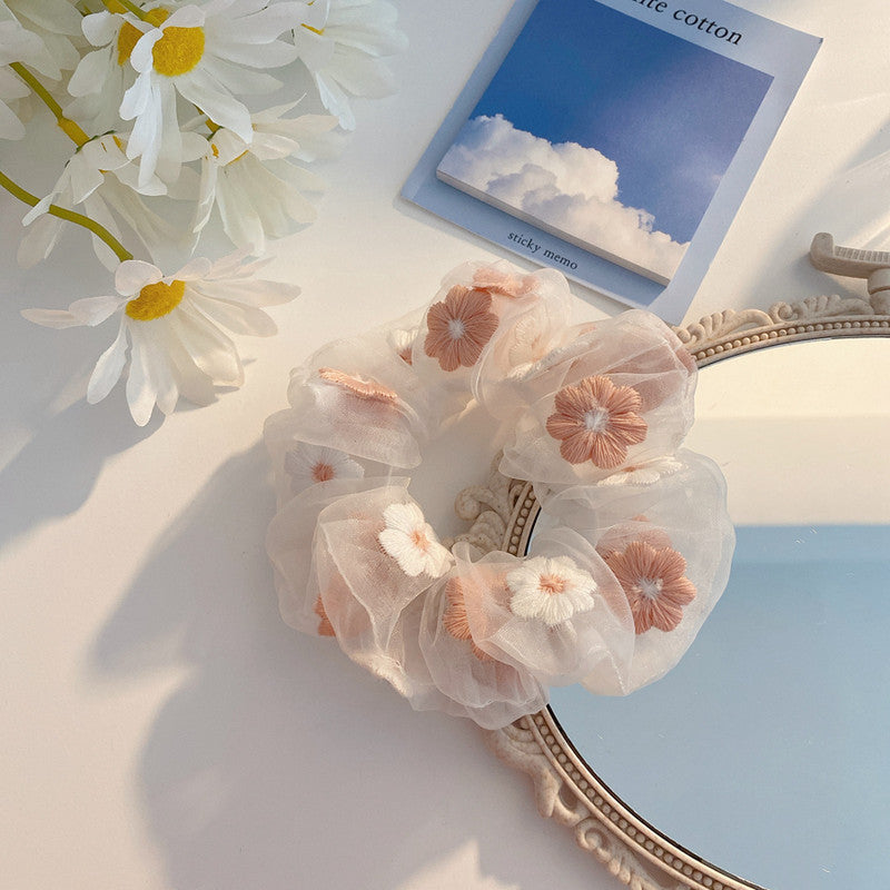Flower Tie Hair Ring Organza Head Rope Accessoires de cheveux pour filles