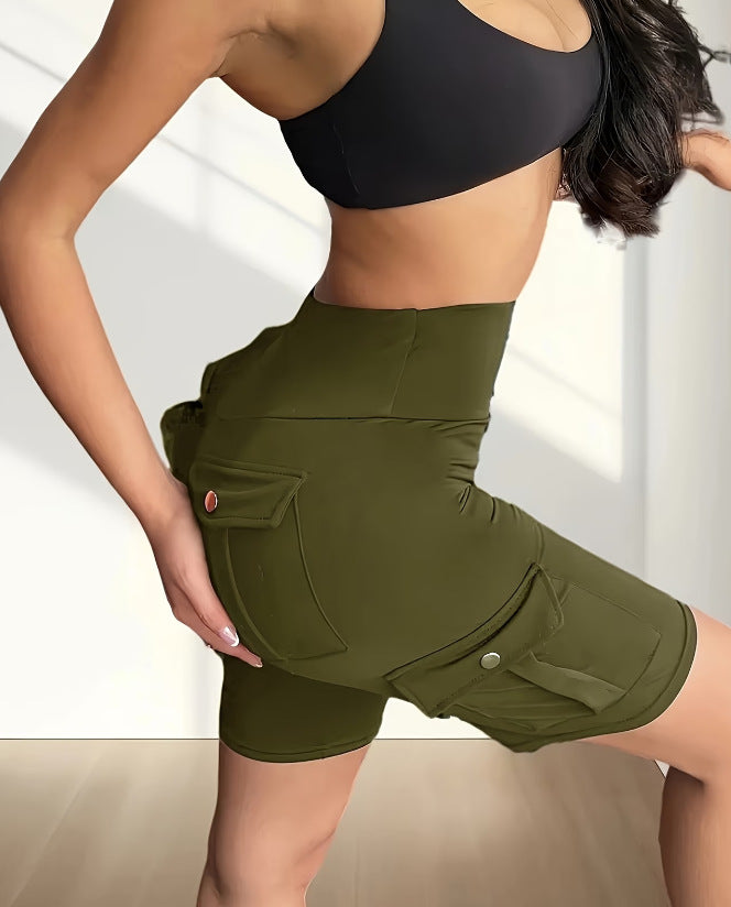 Temu Européen et américain Style Printemps et Automne Pocket Sports Yoga Cargo Short Casual