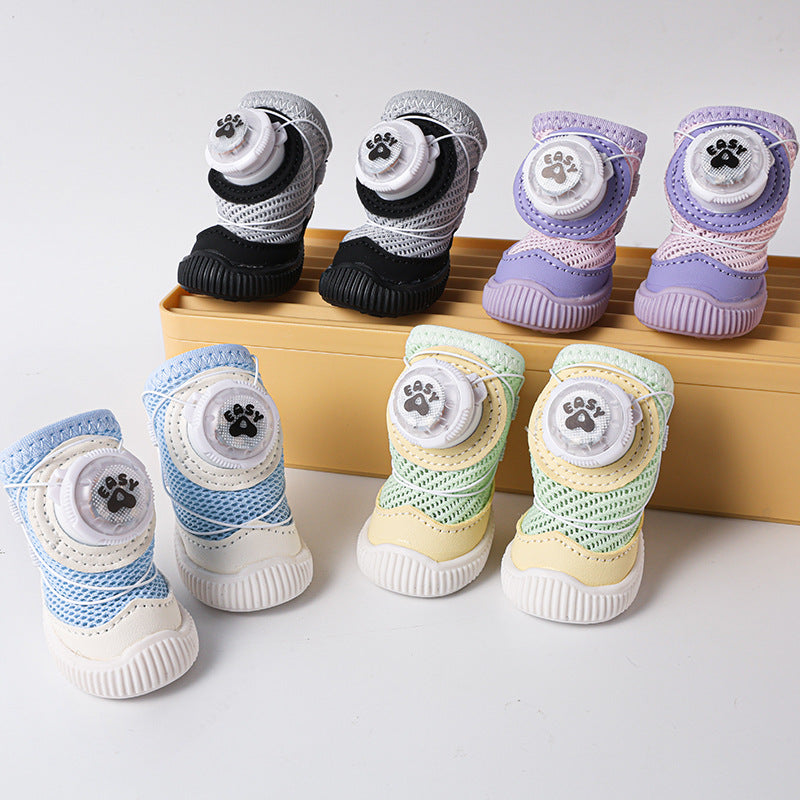 Mesh anti-dérapant Swivel-clip Soft-soled Respirant chaussures pour petits animaux