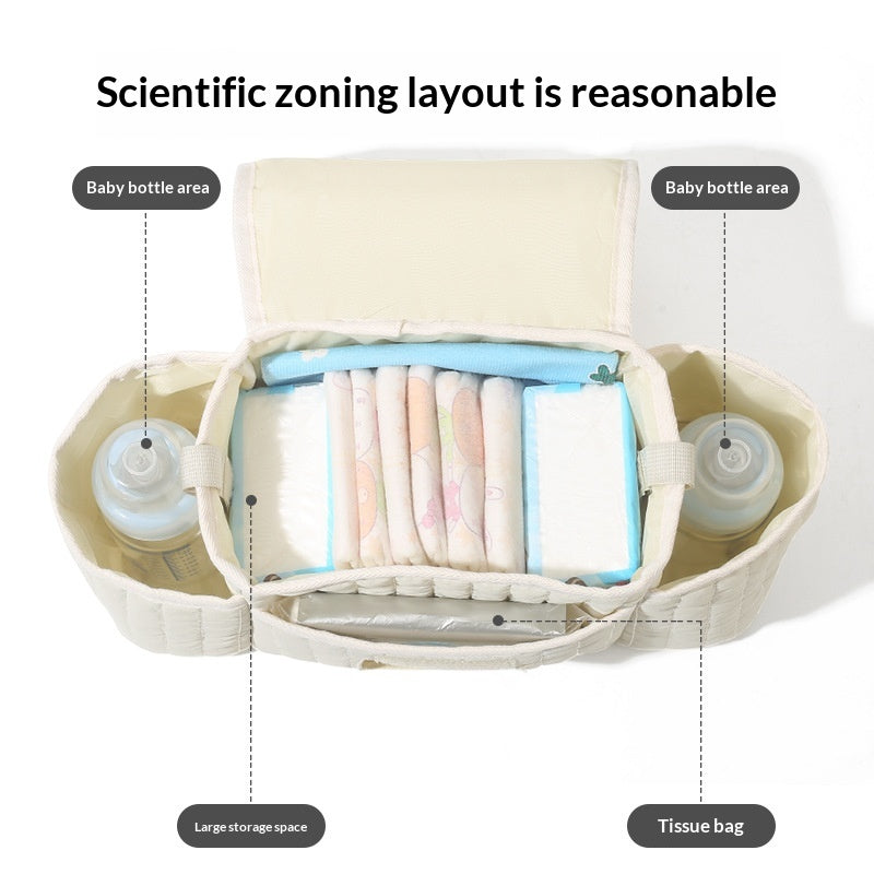 Sac matelassé à fermeture à glissière Sac à poussettes bébé