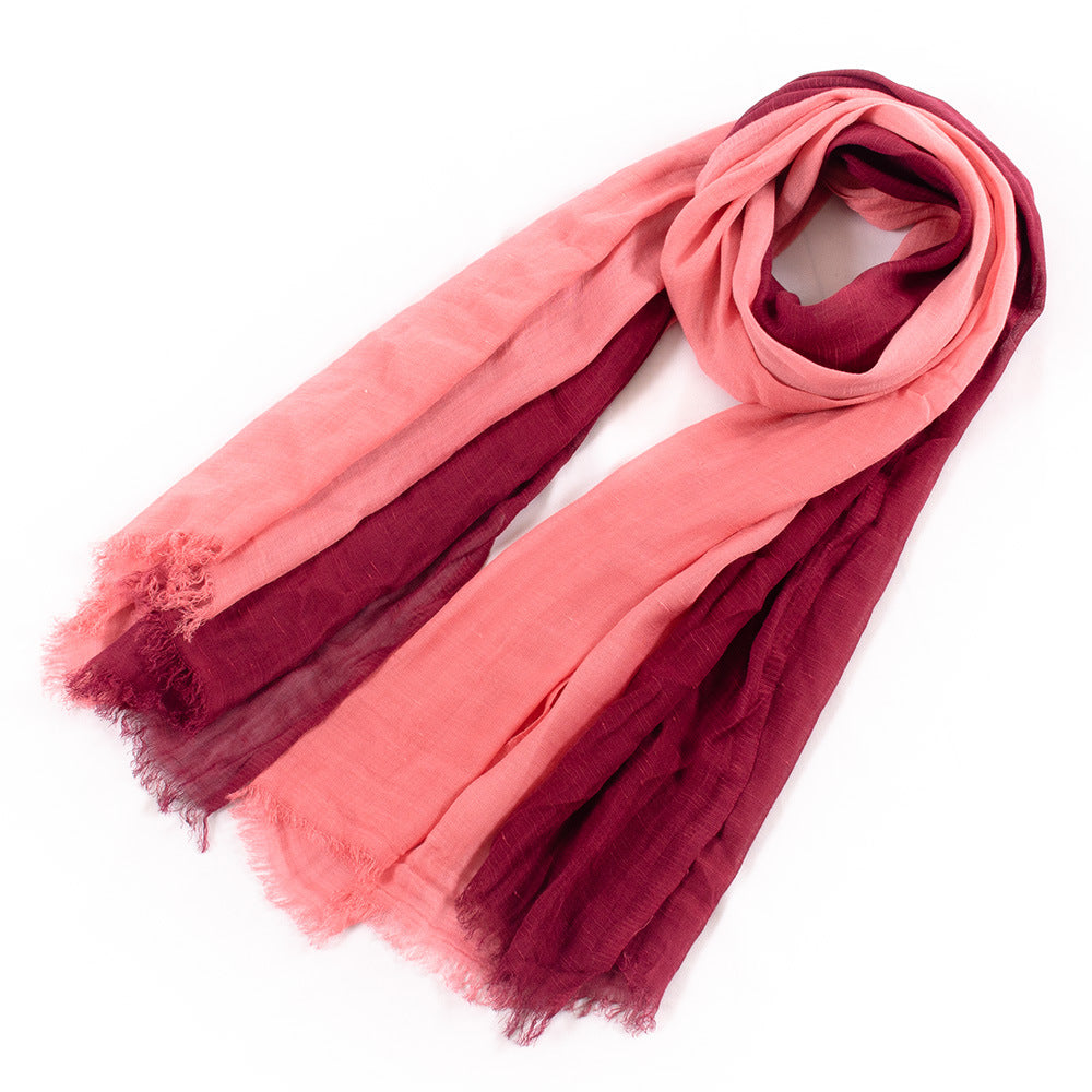 Grande écharpe douce chaud en coton Tassel