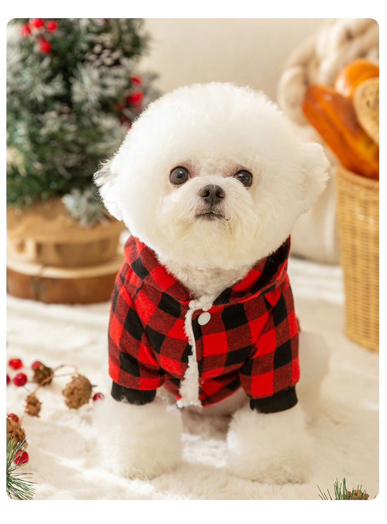 Manteau à capuche en coton à capuche classique pour chien de compagnie