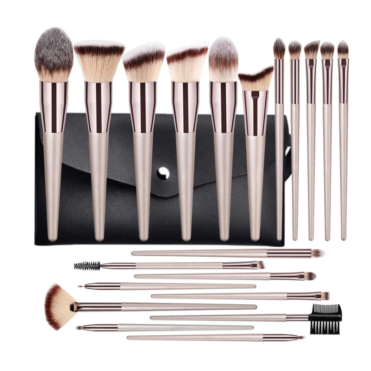Set de brosse de maquillage de 20 pièces en champagne