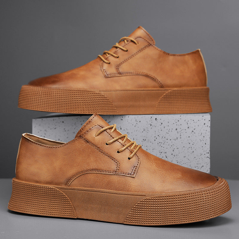 Lace-up Platform Coréen Casual Shoes Retro Hommes Chaussures de Conseil Chaussures