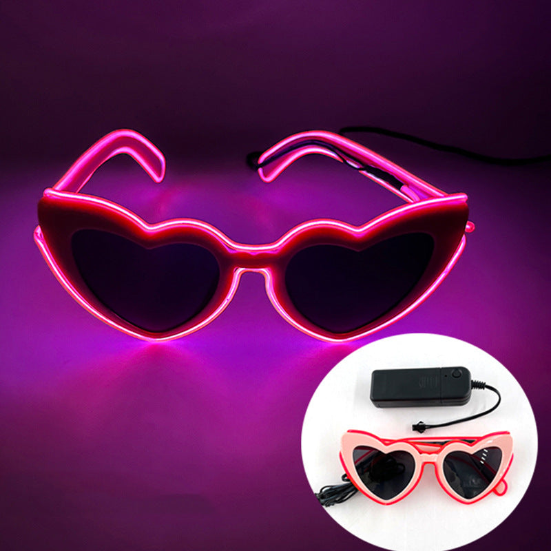 Accessoires de soirée pour femmes Lunettes de Glowing en forme de coeur