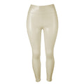 Pantalons en cuir PU brillant pour femmes