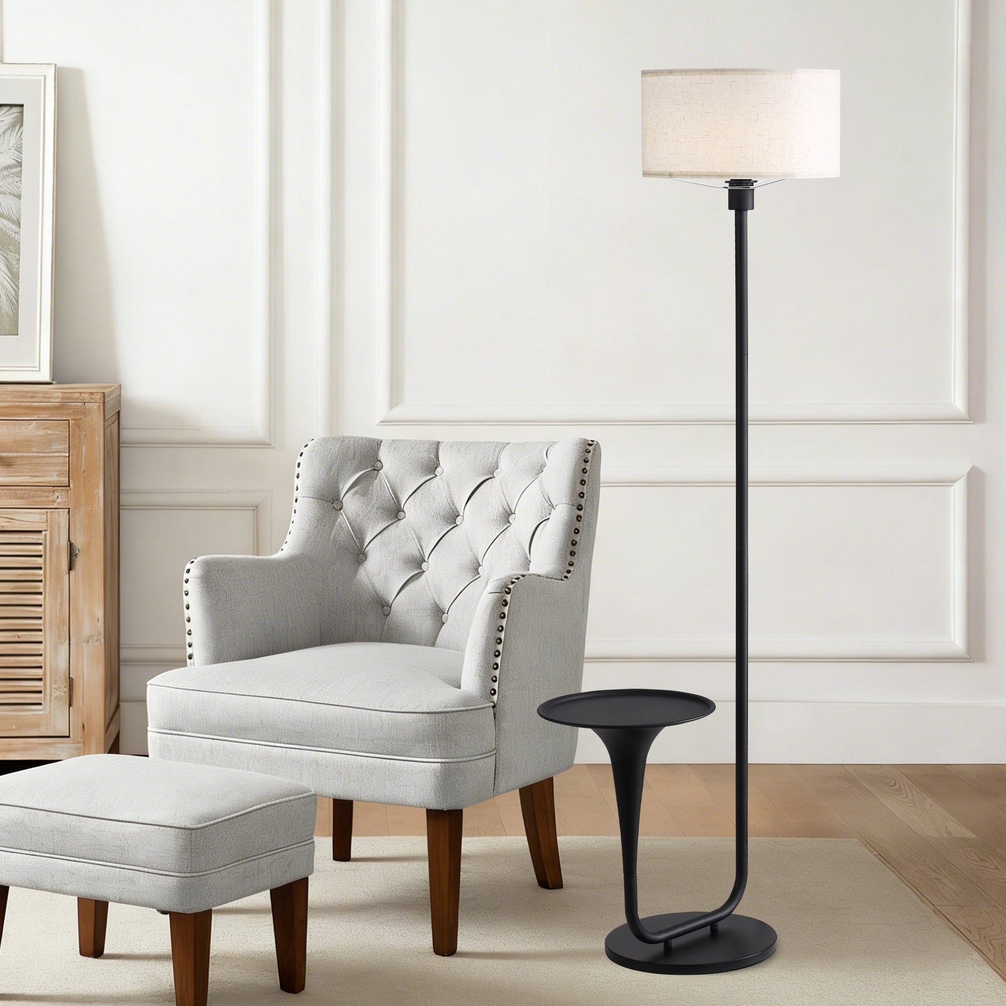 146cm 57.5 pouces Lampe de plancher dimmable avec table