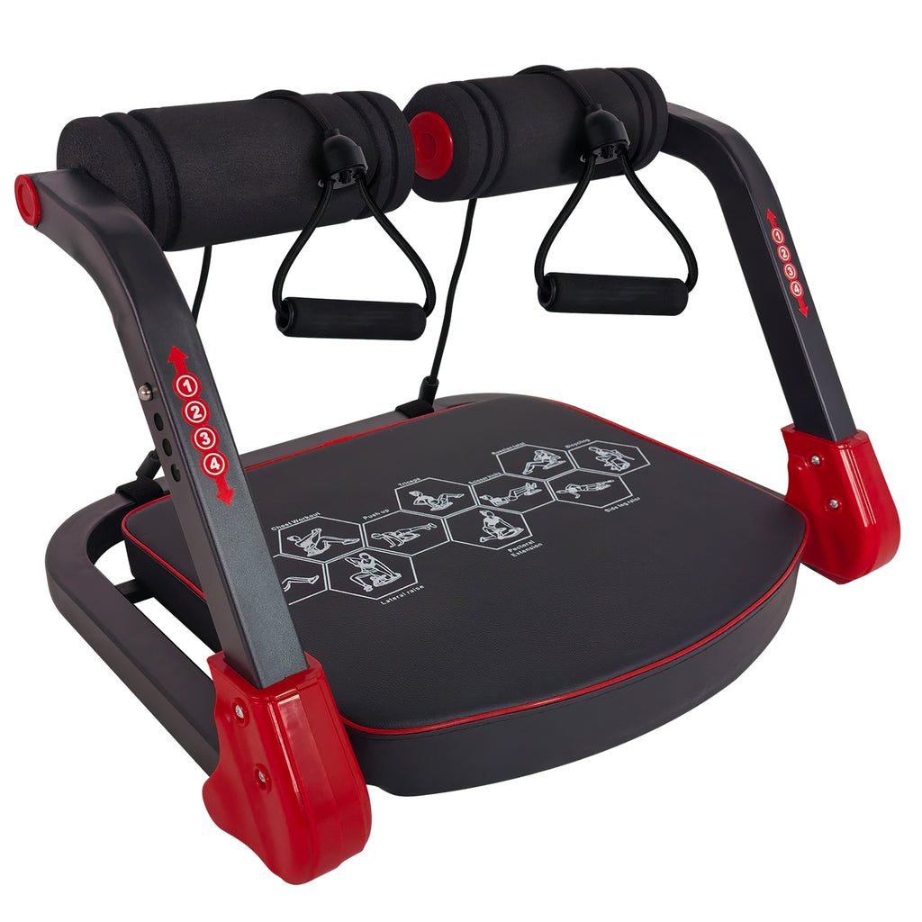 Ab Core Trainer Machine abdominale pour gymnastique domestique avec bandes de résistance Rouge