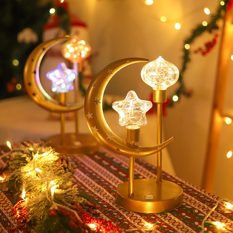 LED de Noël étoile double tête et lumière de la lune