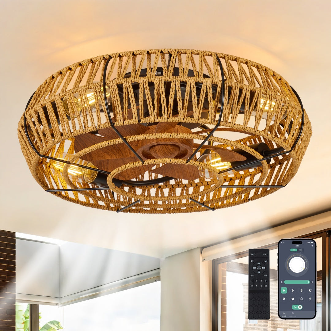 19-inch ceiling fans with lights and remote control