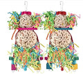 Jouets pour perroquet Balle de paille Accessoires de cage d'oiseau en bois