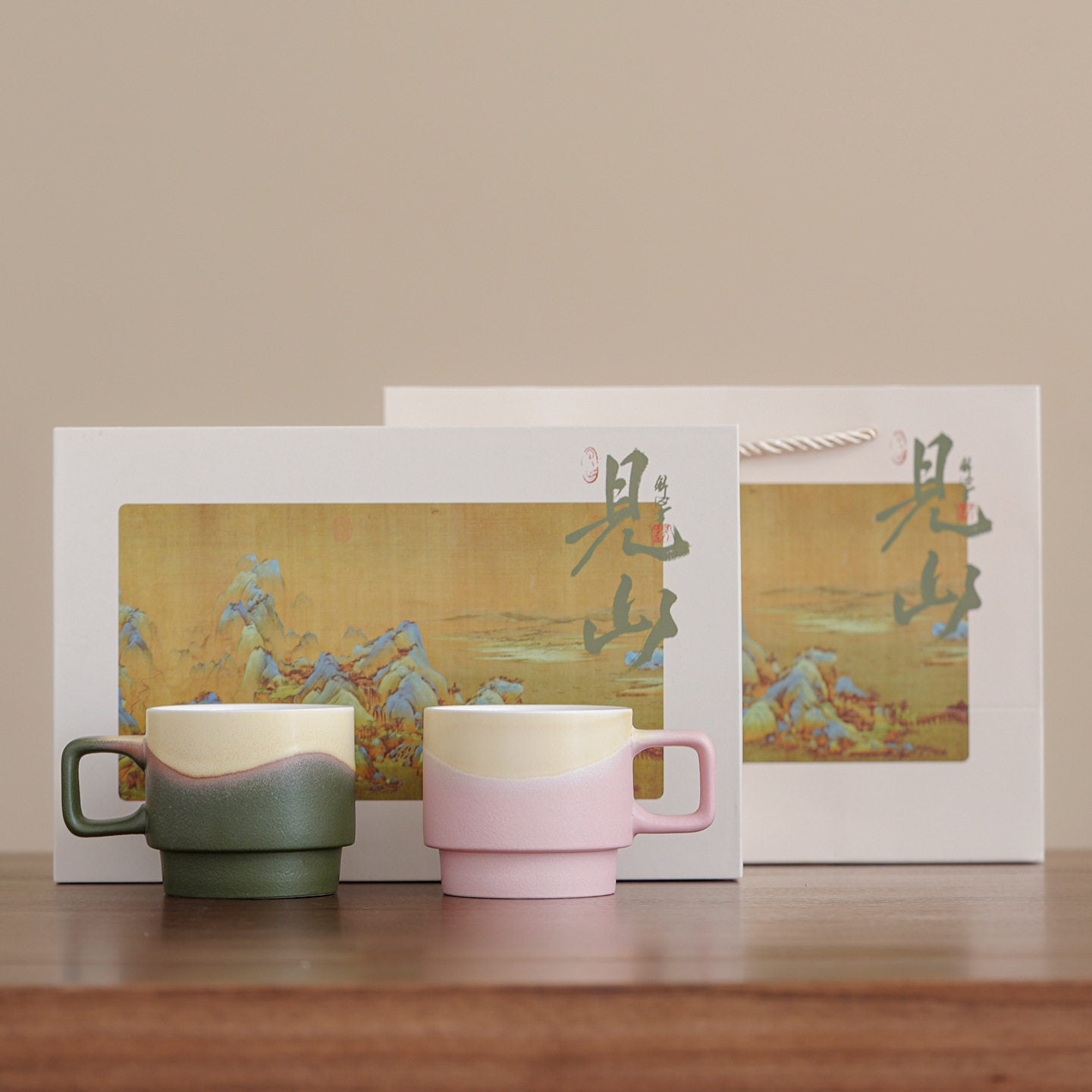 Set de boîte-cadeau de tasse à café en céramique