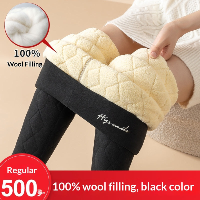 Pads de genou d'hiver Épaisseur Pantalon thermique de taille Plus