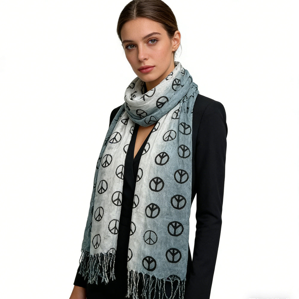2pcs Understated Elegance Subtle Motif Gray Scarf Printed Scarf
