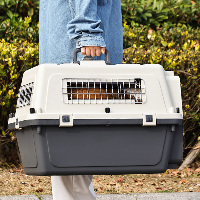 Transporteur d'animaux de compagnie avec roues IATA Airline approuvé Double serrures de sécurité avec porte de fil et Sid