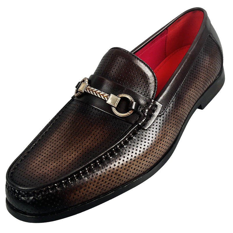 Chaussures en cuir casual d'affaires à la mode Chevalbit Buckle Design Summer Hollow-out Style