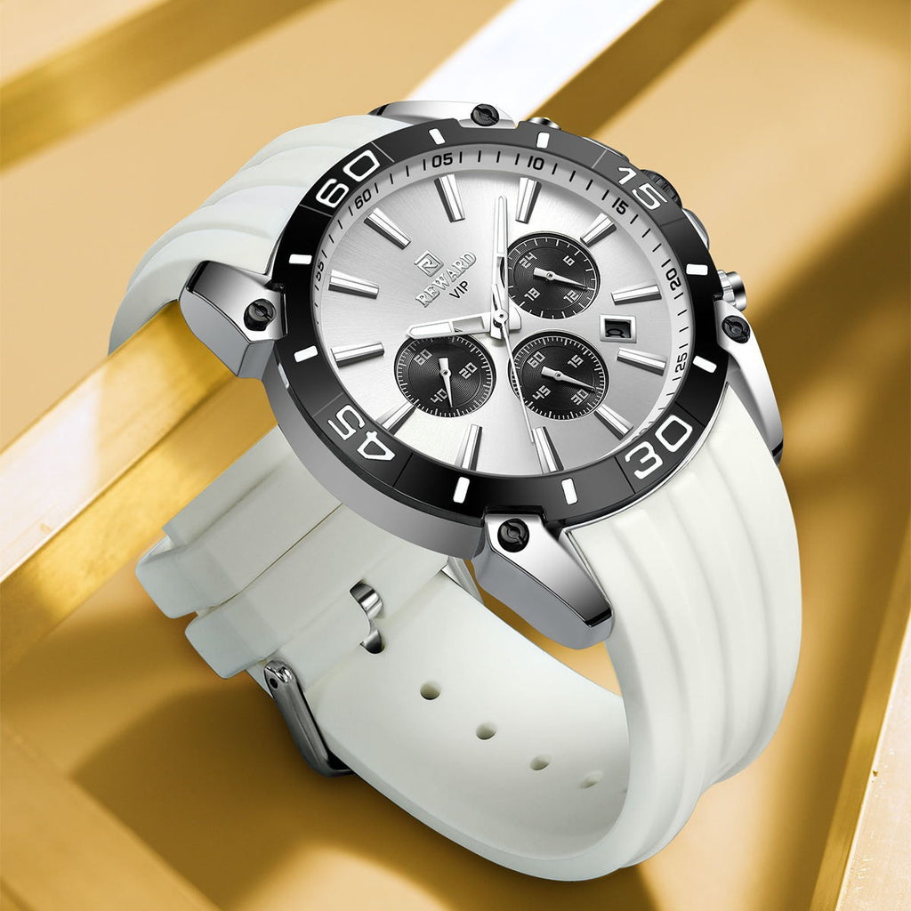 Hommes Quartz multifonction trois yeux et six aiguilles chronographe
