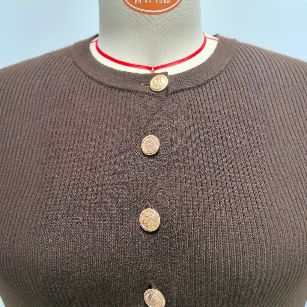 Femmes Manches longues Button-front Knit Cardigan