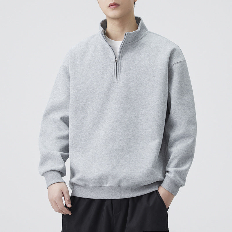 AutomneHiver style japonais Rétro Hommes Stand-collar Zip-up manches longues Hoodie