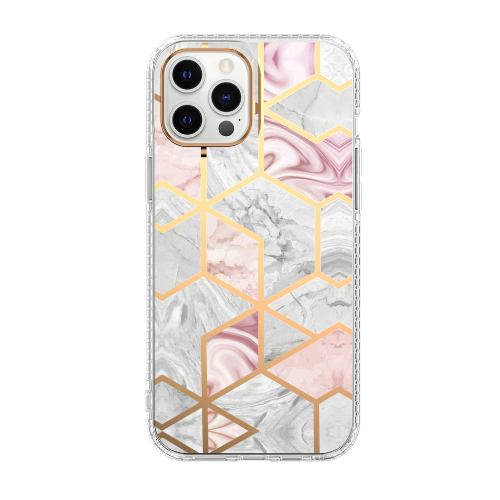Mosaic Marbre Motif Fleur Étui téléphonique transparent