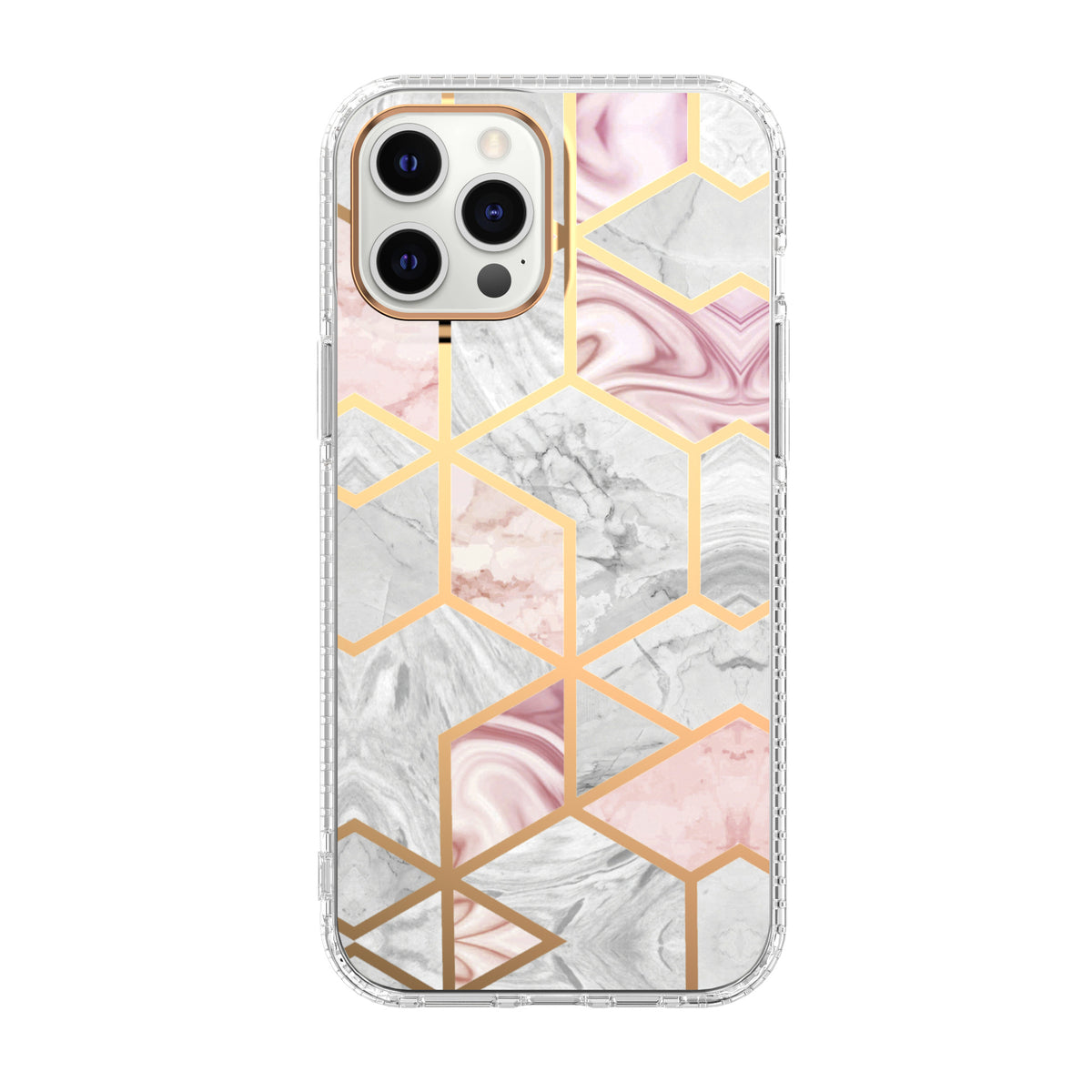 Mosaic Marbre Motif Fleur Étui téléphonique transparent