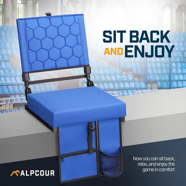 Alpcour pliant siège de stade inclinable avec support arrière pour les bleachers