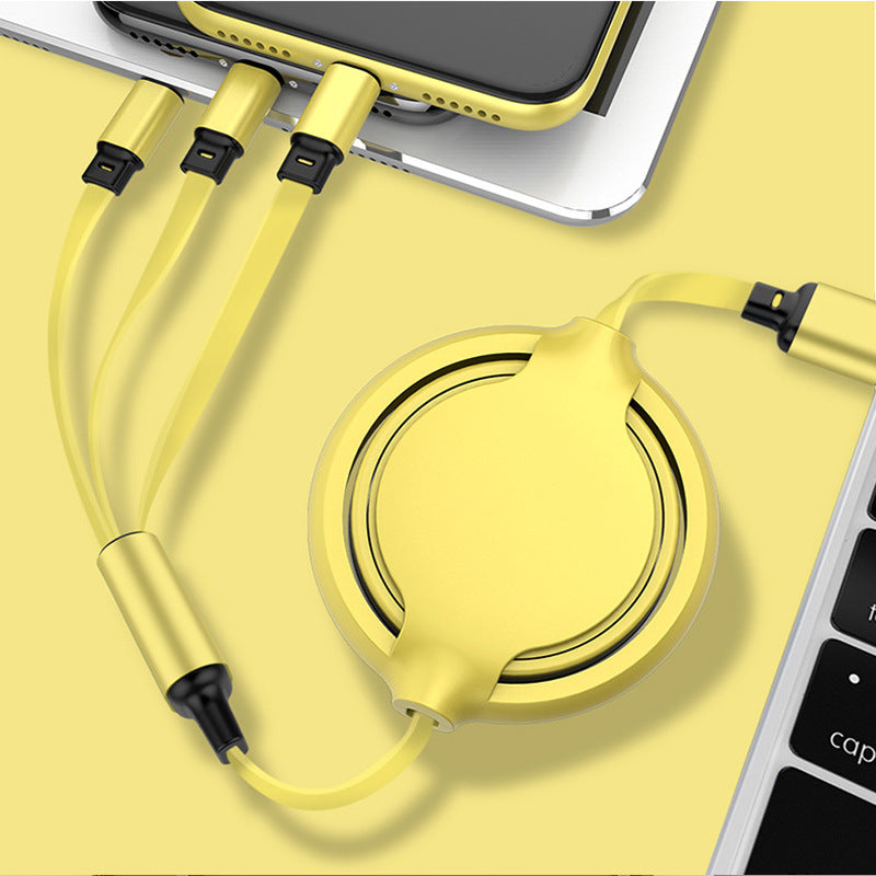 Câble de recharge rapide pour téléphone portable 3-en-un en silicone liquide multifonction