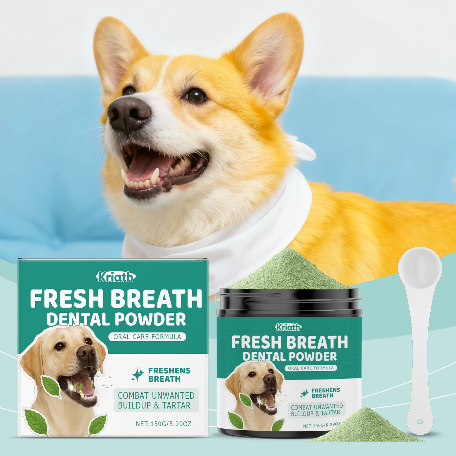 Poudre de nettoyage de dents de chien
