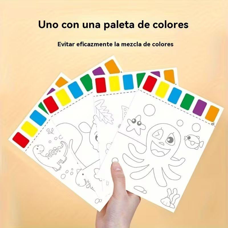 Set de peinture 9 pièces Diy: Comprend 8 feuilles de papier d'art épais