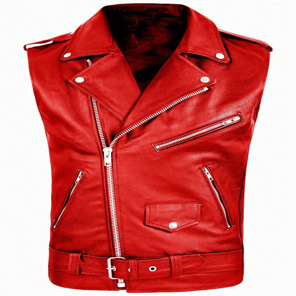 Veste de motard en cuir pour hommes PU