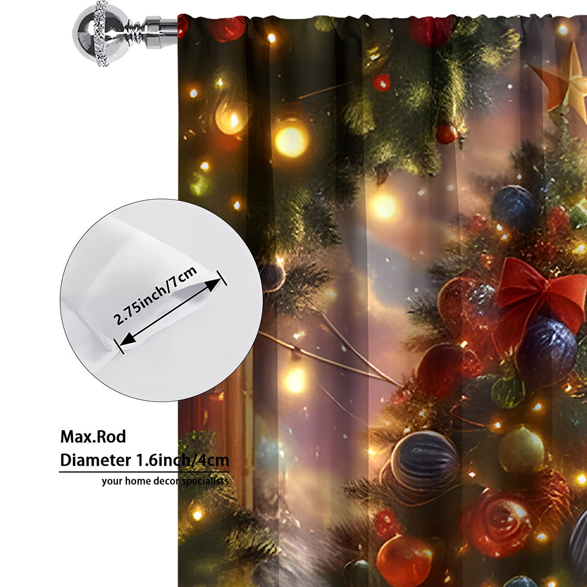 Rideau de Noël Rideau d'impression 3D