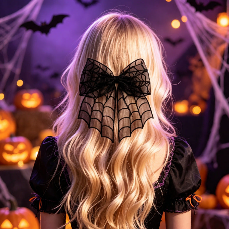 Clip de cheveux Tulle Spiderweb Bow